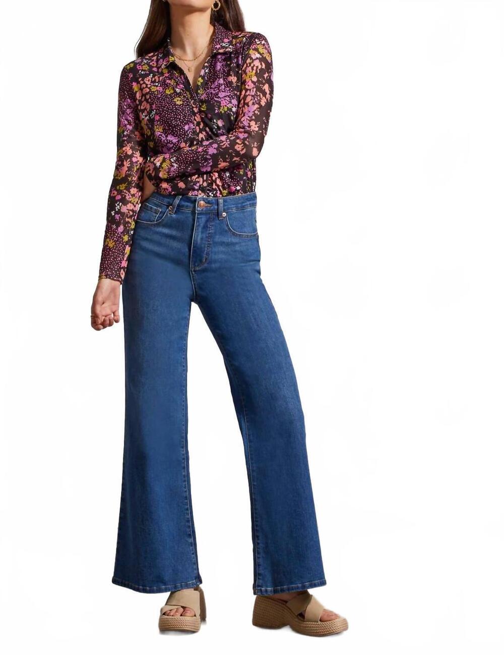 NEW TRIBAL threads brook high rise hugging jeans in blue dream